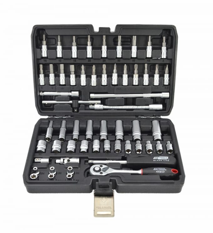 Awtools - Dopsleutelset - 1/4" 56-delig - CrV Staal - Ergonomisch