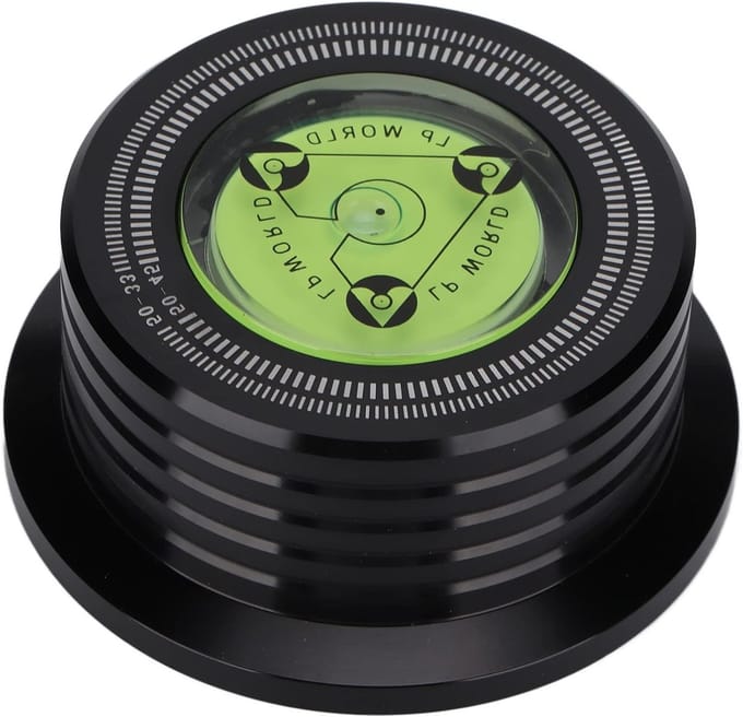 Vinyl Stabilizer voor Platenspeler - Aluminium Gewicht met Bubble Level voor LP's en Disc Clamp