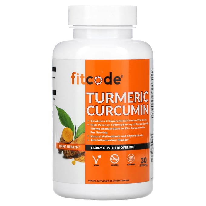 Kurkuma Curcumine, 1.500 mg, 90 Plantaardige Capsules (500 mg per capsule)