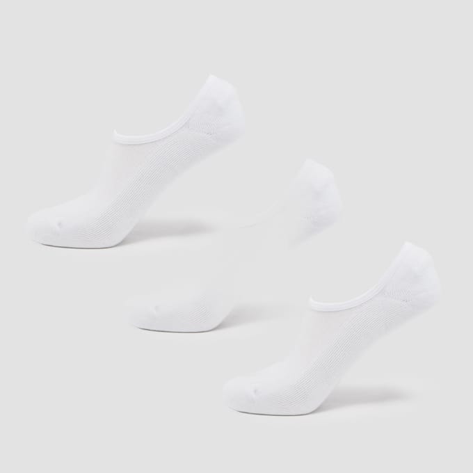 MP Unisex Invisible Socks (3 Pack) - White - UK 2-5