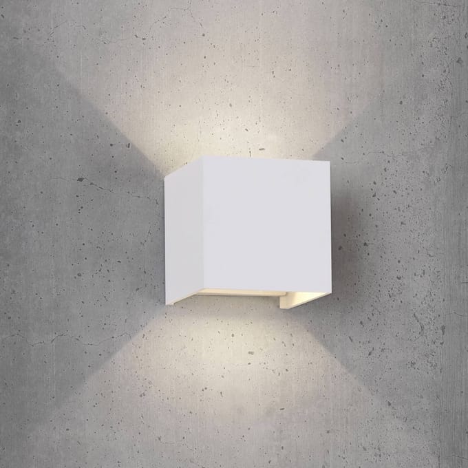 Mantra Iluminación LED buiten wandlamp Davos hoekig, aan/uit, wit