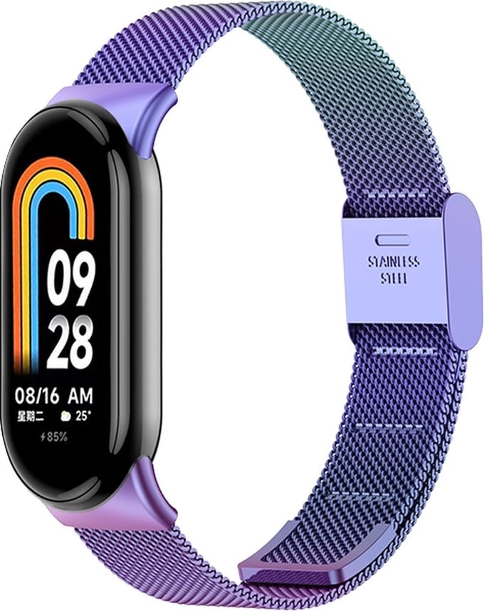 By Qubix - Milanese bandje - Multicolor - Geschikt voor Xiaomi Smart Band 8 / 9 / 10