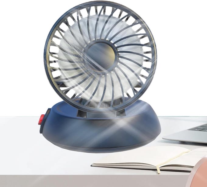 Draagbare Auto Ventilator - Auto Koeler - Comfortabel Rijden - Sterke Luchtstroom - 11x11x13 cm - Wit