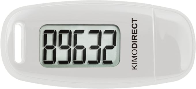 KIMO DIRECT Stappenteller met Clip en Draagkoord - Stappen Tellen - Activity Tracker - 3D Sensor - USB Oplaadbaar - Wit