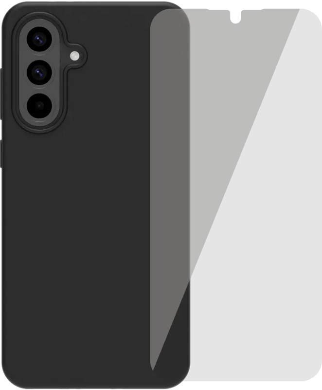 BlueBuilt  Samsung Galaxy A56 Back Cover Zwart + BlueBuilt screenprotector Glas