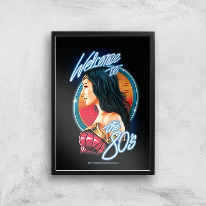 Wonder Woman Retro Giclee Art Print - A2 - Black Frame