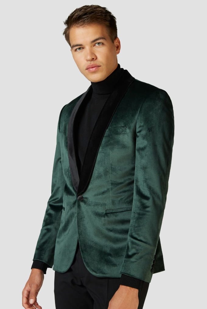 OppoSuits Deluxe Dinner Jacket - Rich Green - Heren Blazer - Maat: EU 58 - Kerst
