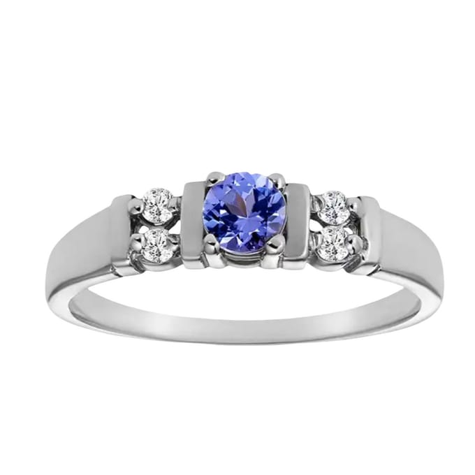 Ring zilver met blauwe steen