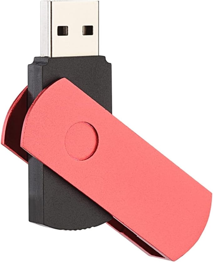 USB Geheugenstick - Data Opslag - Bestanden Overzetten - Oprolbaar Ontwerp - 64GB - Rood