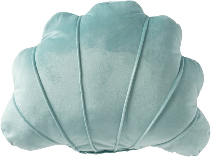 J-Line kussen Schelp - polyester - turkoois