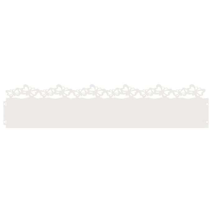 vidaXL - Gazonranden - 10 - st - 103 - x - 0,05 - x - 22 - cm - Staal - Wit
