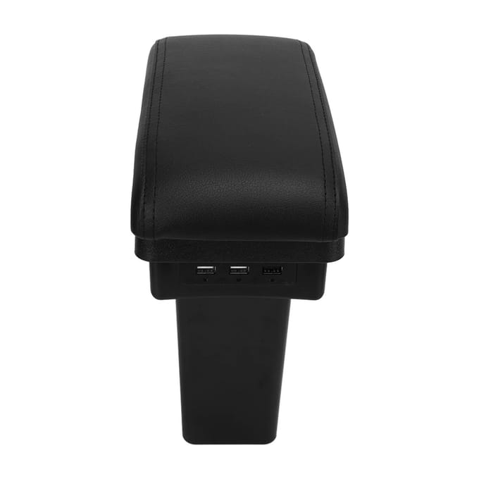 Boîte de rangement d'accoudoir de console centrale avec 3 interfaces USB, double couche, remplacement pour Peugeot 2008 black