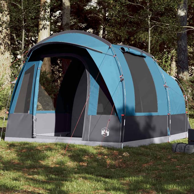 Vidaxl Tente de Camping, Tunnel, 3 Personnes, Bleu, Imperméable