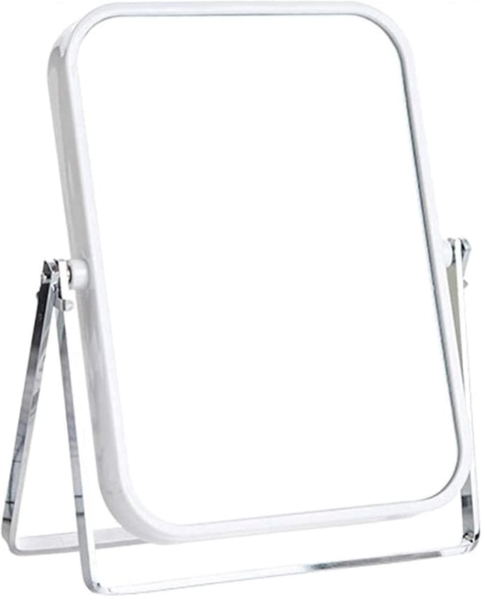 Make-up Spiegel - Tafelspiegel Vanity - Dagelijkse Make-up - Dubbelzijdig HD Glas - 15.6 x 19.7 cm - Wit
