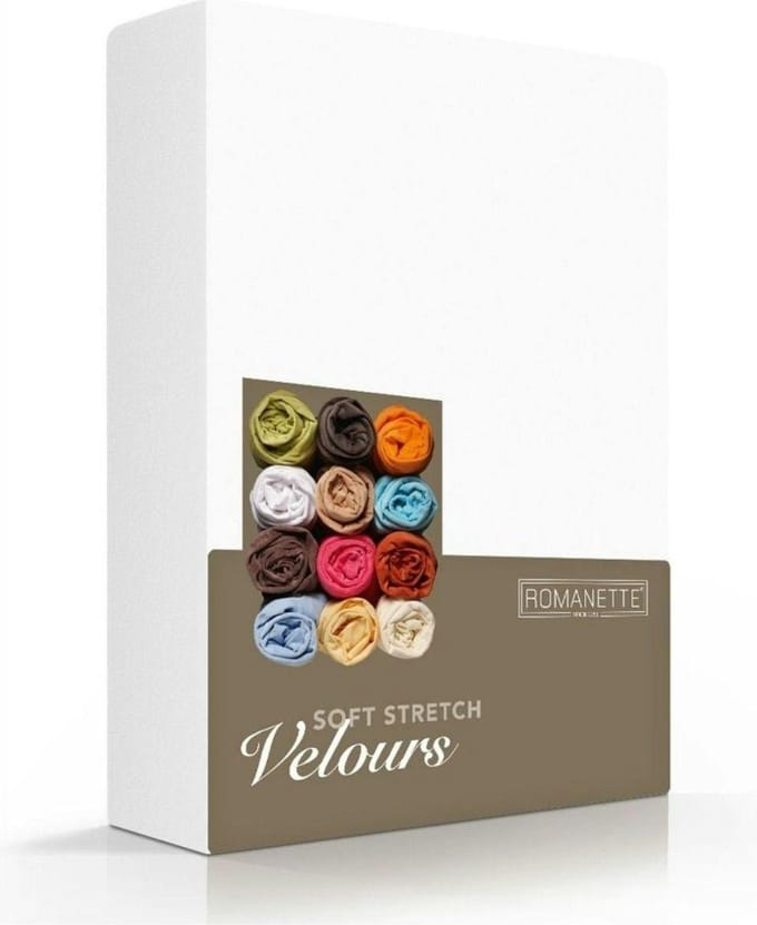 Velours hoeslaken - Wit - 2-persoons (140/150x200/220 cm)