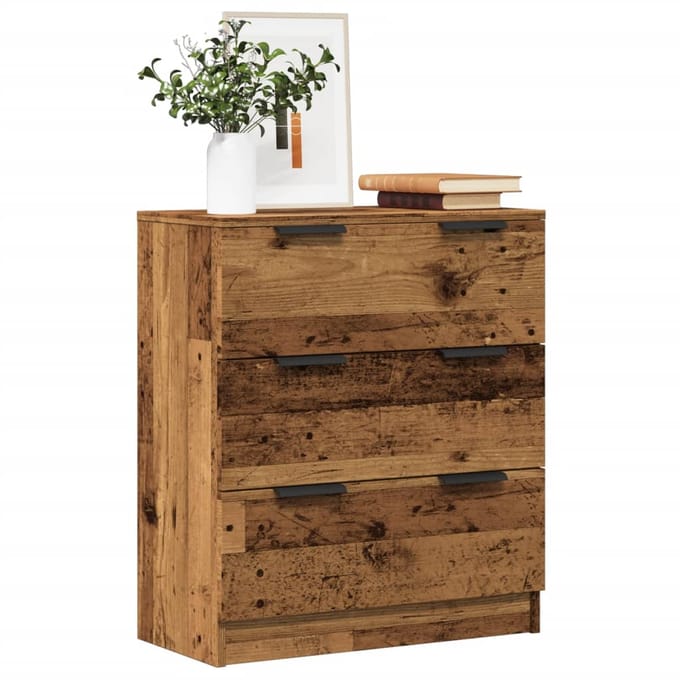 vidaXL - Dressoir - 60x30x70 - cm - bewerkt - hout - oud - houtkleurig