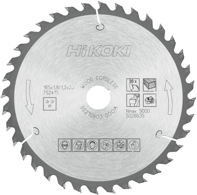 HiKOKI Cirkelzaagblad HM 165x20 Z36 Dun Voor Accumachines