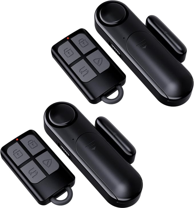 Deuralarm 2-pack - Raam sensor - Huisbeveiliging - 120dB Luid Alarm - Compact formaat - Zwart
