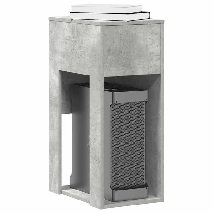 vidaXL - Computertorenstandaard - met - lade - 30x44x74 - cm - betongrijs