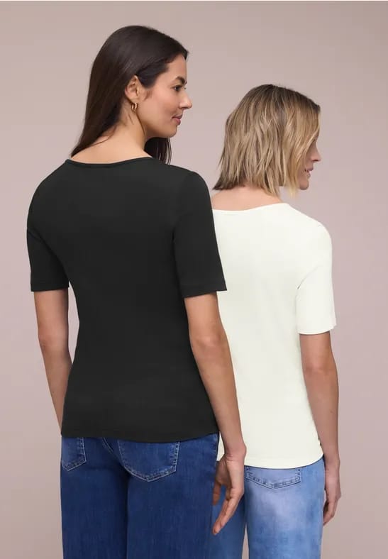 Shirt met hartvormige halslijn in een pak van 2