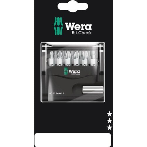 Wera Bit-Check 12 Wood 2 SB 05136391001 Bitset 12-delig 1/4 (6,3 mm) Incl. bithouder