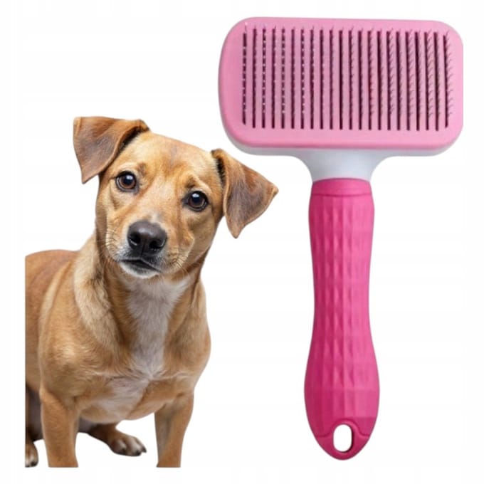 Zelfreinigende Honden- en Kattenborstel - Roze