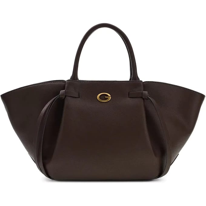 GUESS schoudertas handtas Allegra Girlfriend Satchel Brown donkerbruin