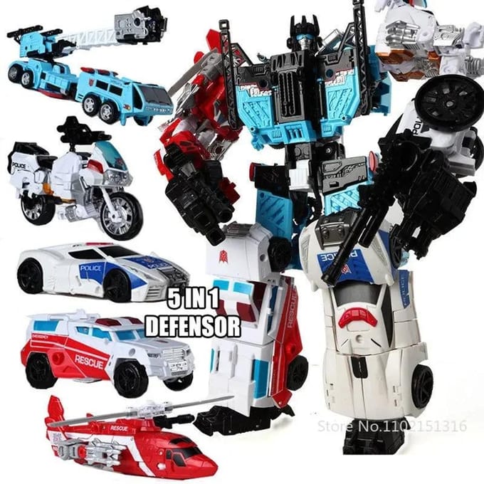 Transformeer Robot Speelgoed HZX Defensor Bruticus Superion Devastator IDW 5 IN 1 6 IN 1 EEN ZONDER DOOS Sets Actiefiguur KO 6in1 gray