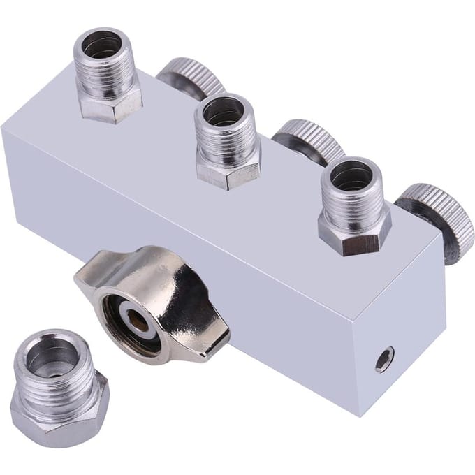 3-weg Airbrush Luchtslang Splitter Luchtregeling Ventielknop gray