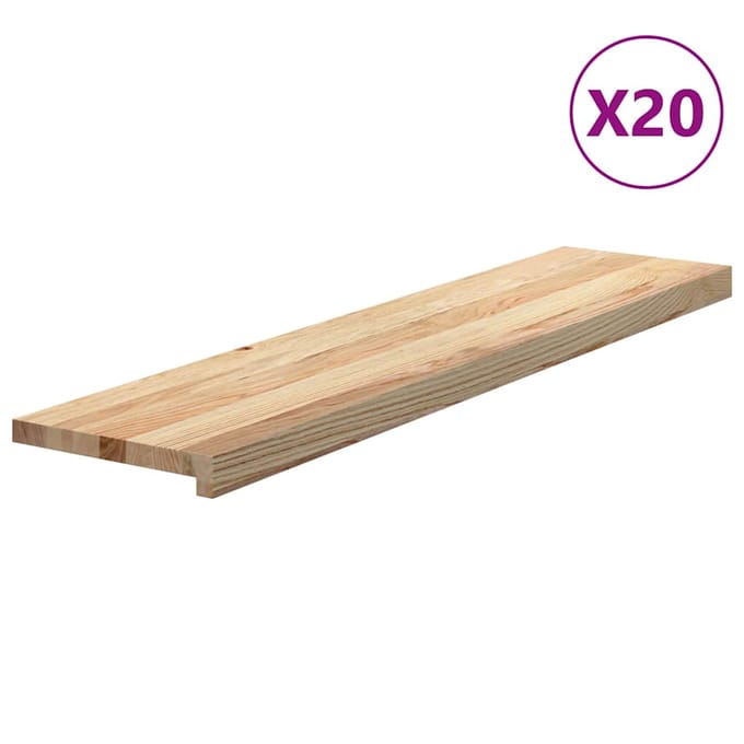 vidaXL - Traptreden - 20 - st - 110x30x2 - cm - onbehandeld - massief - eikenhout