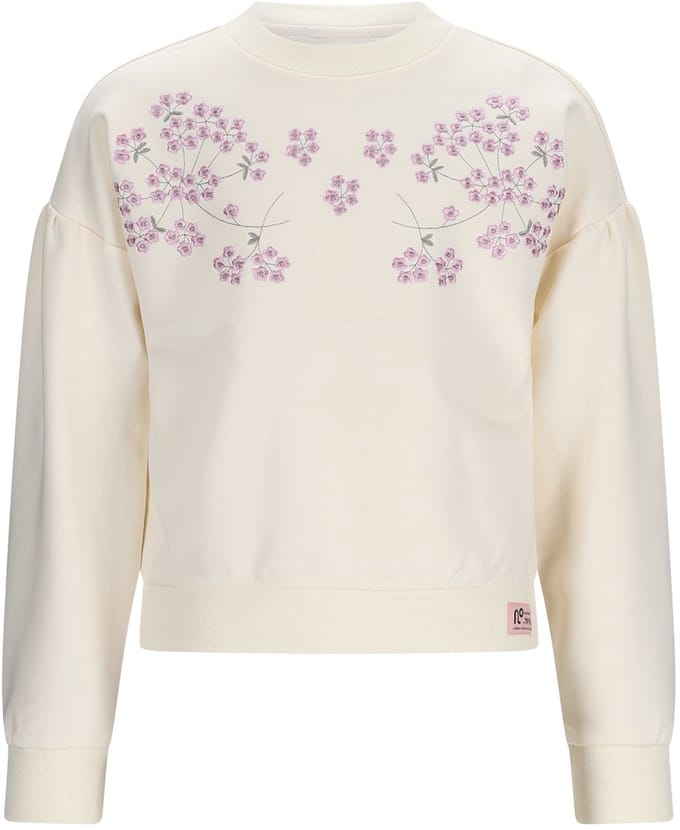 NONO - Kamis Sweater with embroidery at chest - Pearled Ivory - Maat 104