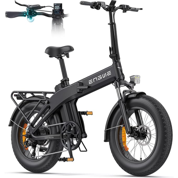 ENGWE folding electric bicycle, 48V 13.5Ah battery, range up to 120km, foldable design, all-terrain application, EP-2 3.0 Boost M zwart