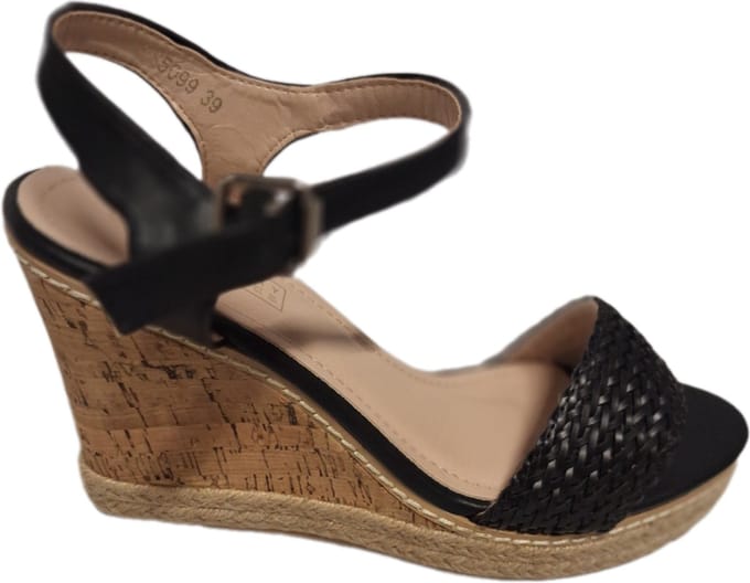 LUCKYSHOES-ESPADRILLES-BLACK-HEEL 10CM-ZOOL 2,5 CM-39