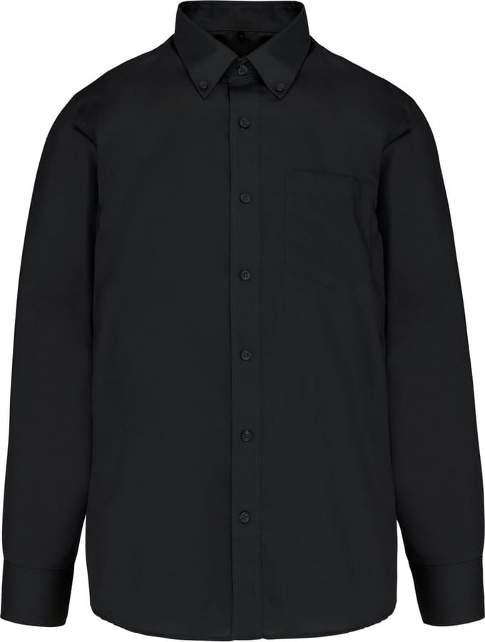 Kariban Heren non-iron overhemd lange mouwen K537 - Black - M
