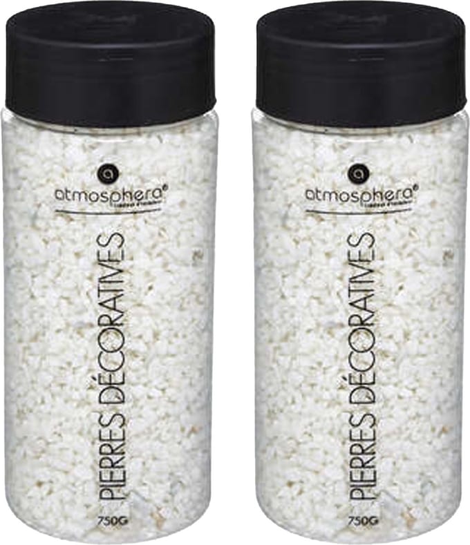 Atmosphera decoratie/hobby stenen/steentjes/kiezels - 2x - wit - extra klein formaat - 750 gram