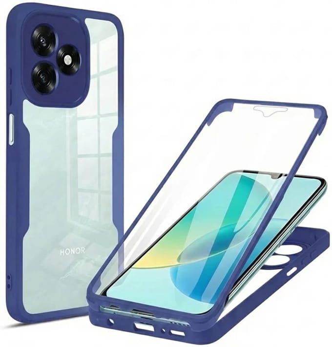 Hoesje geschikt voor HONOR X5c Plus - Techsuit ColorVerse 360 Case met Screenprotector - Blauw