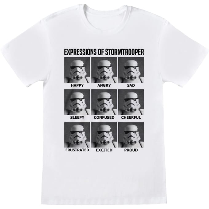 Star Wars Unisex Volwassen Uitdrukkingen van Stormtrooper T-shirt (Wit)