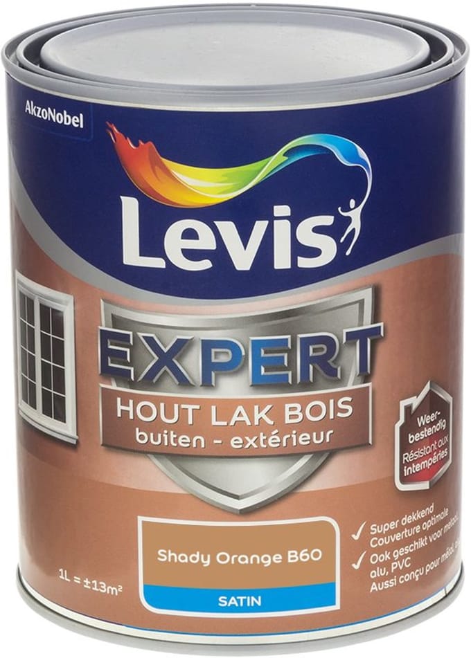 Levis - Expert Hout Lak Buiten Satin Mix - Shady Orange B60 - Mengverf - 1 L