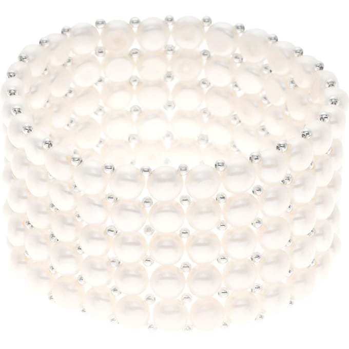 Armband 5 Rijen van Echte Zoetwater Parel - 4 mm