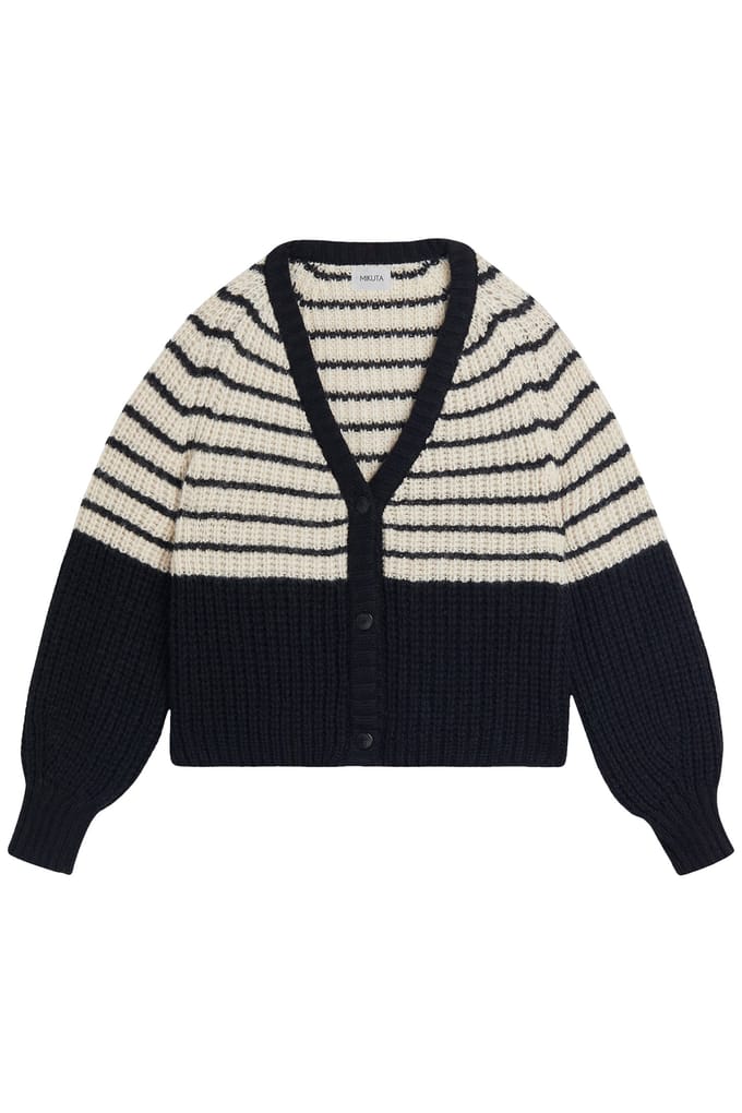 Mikuta The Striped Short Knitted Cardigan Größe: S | Cardigans Outlet | Damen