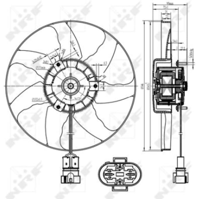 Koelventilatorwiel, motorkoeling NRF 47428