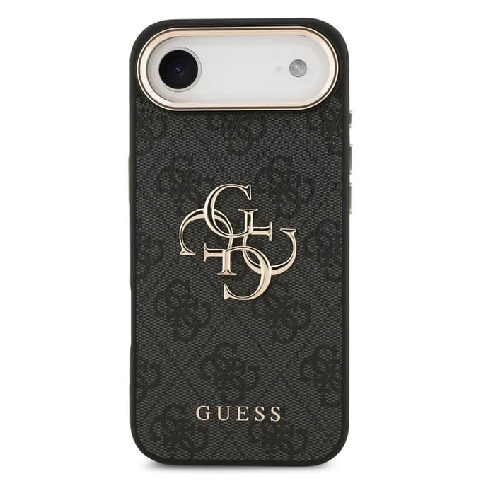 Guess 4G Metal Logo Backcover voor de Apple iPhone Air - Gold Edge - Black