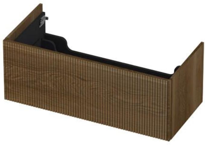 INK - Onderkast 1 Lade Push 2 Open Verticaal Gefreesd Bestaande Uit - 1000x450x376 Mm - Massief Eiken Ash Grey