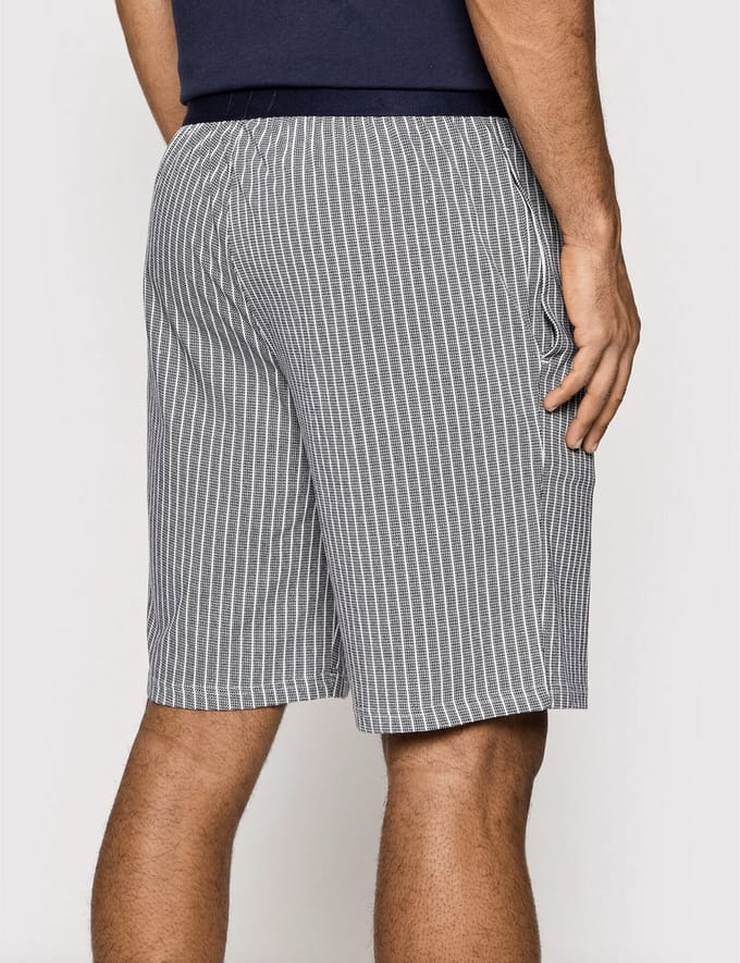 Emporio Armani - Maat XL - Pattern Mix Mannen Shortama - Marin Vertical Stripe