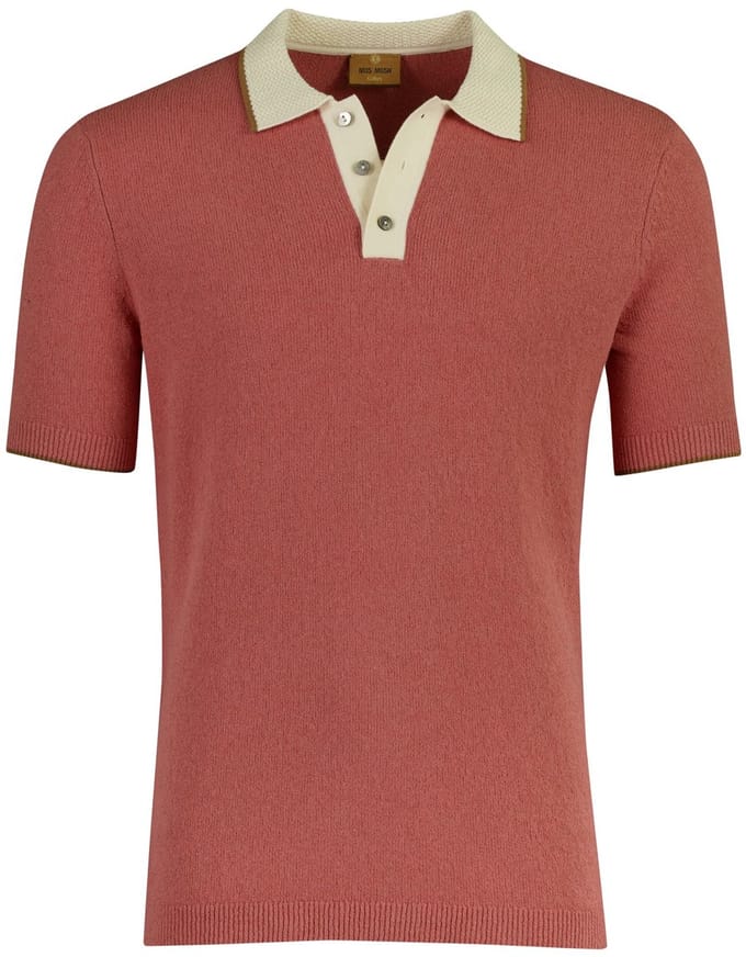 Mos Mosh poloshirt rood katoen stretch