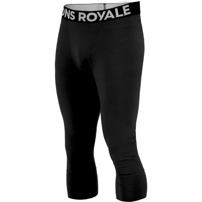 Mons Royale Cascade Merino Base Layer 3/4, thermobroek, heren, zwart