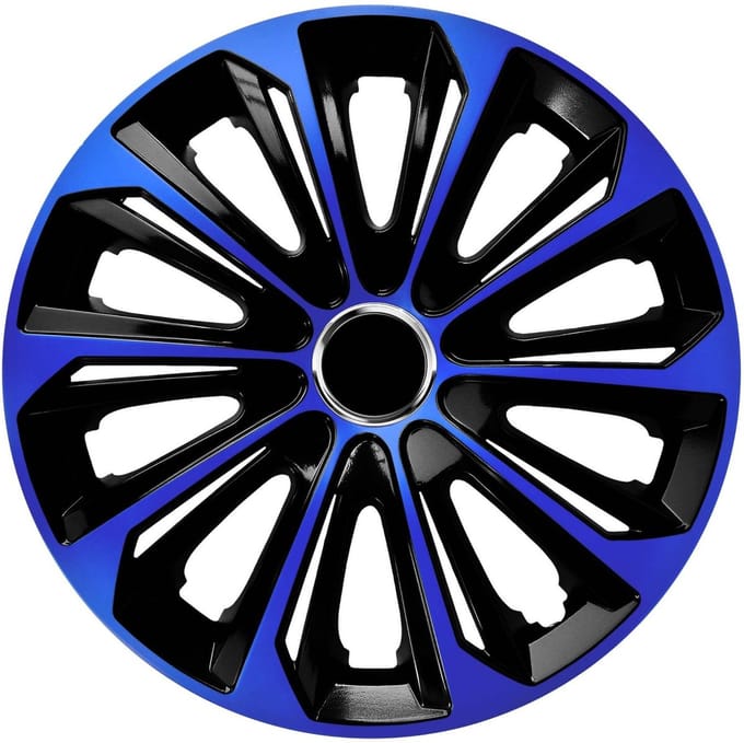 NRM - wieldoppen 16" - zwart met blauw- set van 4 stuks - ABS / Duurzaam / Resistant