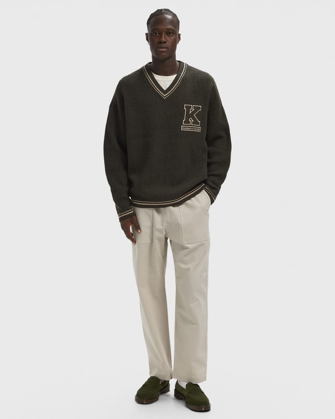 COLLEGE WAFFLE WOOL JUMPER