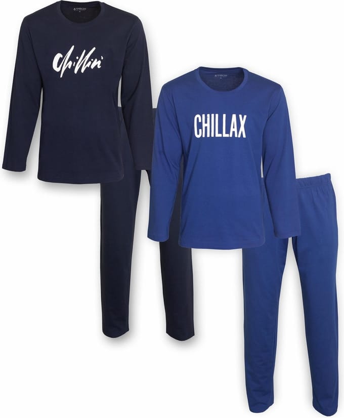 Aprox Heren Pyjama - Pyjama Set - DUO-PACK - Kobaltblauw & Donker Blauw - Maat XXL