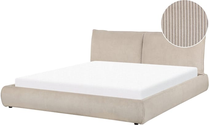 VINAY - Waterbed - Taupe - 180 x 200 cm - Corduroy